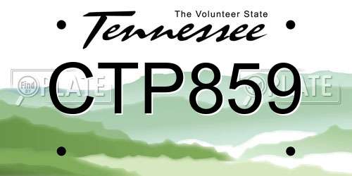 CTP859 Tennessee License Plate