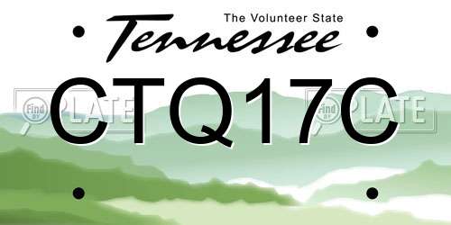 CTQ17C Tennessee License Plate