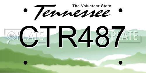 CTR487 Tennessee License Plate