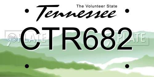 CTR682 Tennessee License Plate