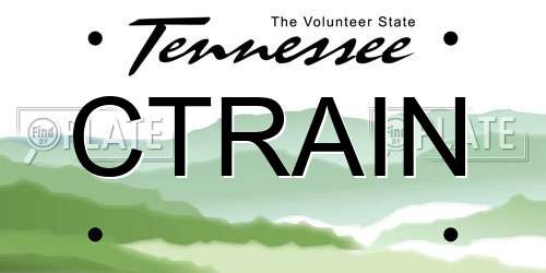 CTRAIN Tennessee License Plate