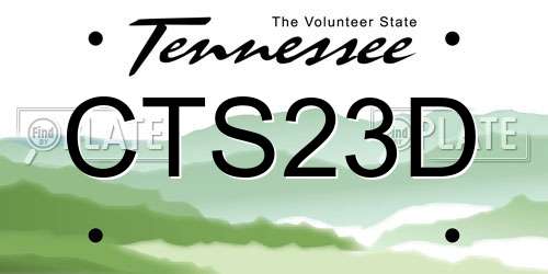 CTS23D Tennessee License Plate