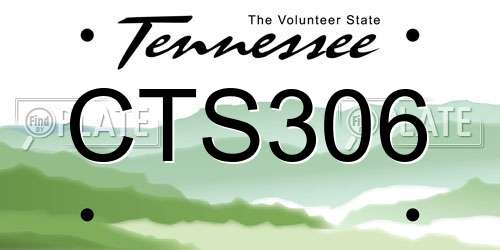 CTS306 Tennessee License Plate