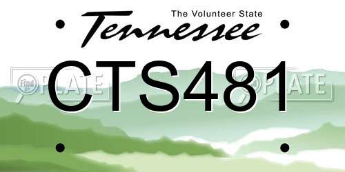 CTS481 Tennessee License Plate