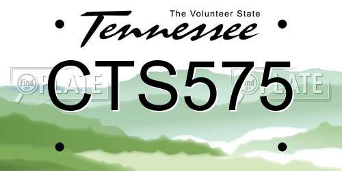 CTS575 Tennessee License Plate