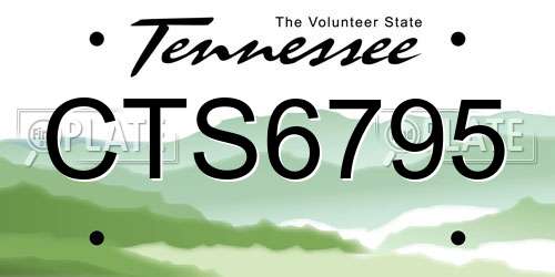 CTS6795 Tennessee License Plate