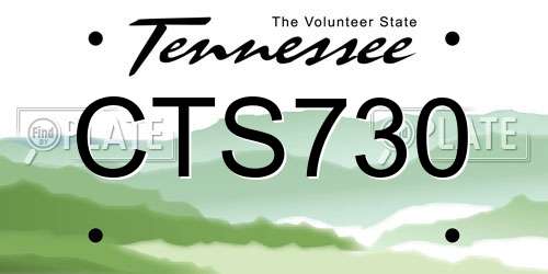 CTS730 Tennessee License Plate