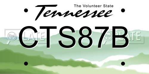 CTS87B Tennessee License Plate