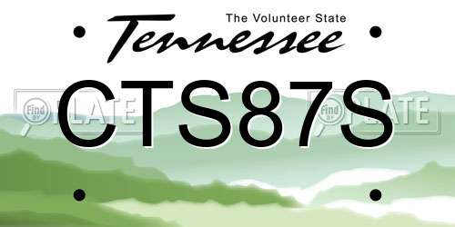 CTS87S Tennessee License Plate