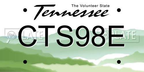 CTS98E Tennessee License Plate