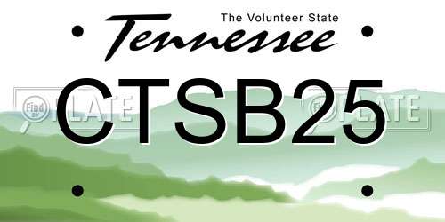 CTSB25 Tennessee License Plate