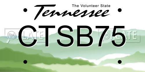 CTSB75 Tennessee License Plate