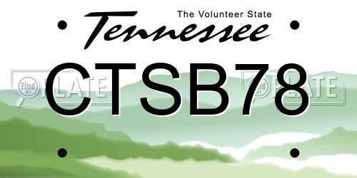 CTSB78 Tennessee License Plate