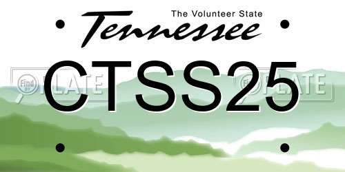 CTSS25 Tennessee License Plate