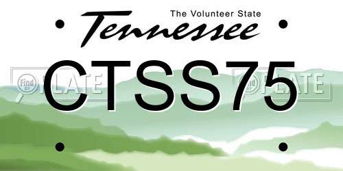 CTSS75 Tennessee License Plate