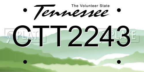 CTT2243 Tennessee License Plate