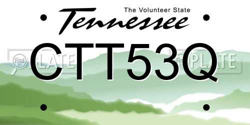 CTT53Q Tennessee License Plate