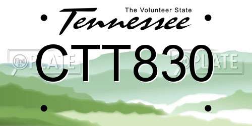 CTT830 Tennessee License Plate