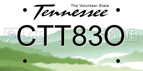 CTT83O Tennessee License Plate