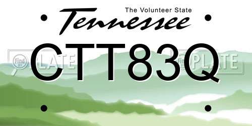 CTT83Q Tennessee License Plate