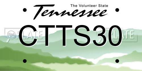 CTTS30 Tennessee License Plate