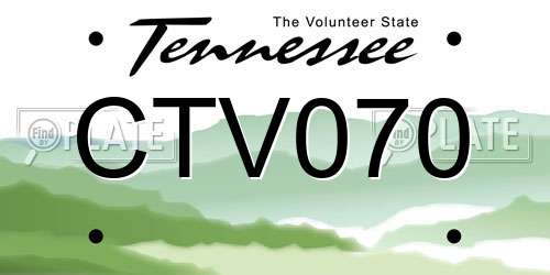 CTV070 Tennessee License Plate