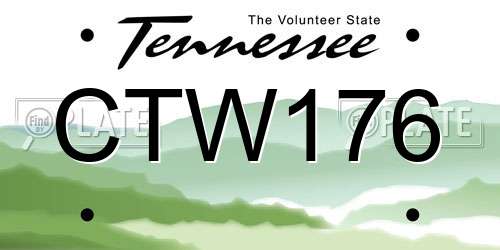 CTW176 Tennessee License Plate