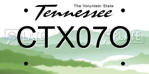CTX07O Tennessee License Plate