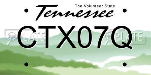 CTX07Q Tennessee License Plate