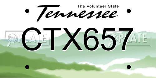 CTX657 Tennessee License Plate