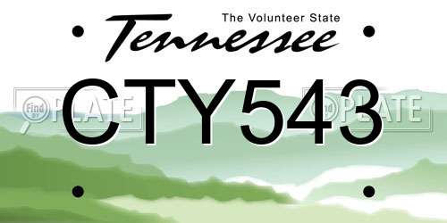 CTY543 Tennessee License Plate