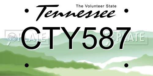 CTY587 Tennessee License Plate