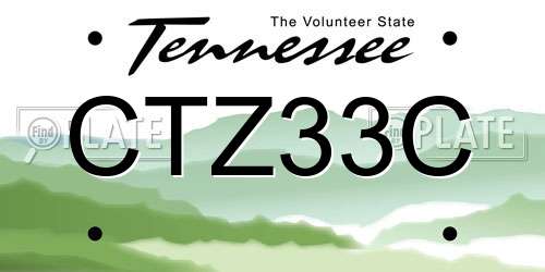 CTZ33C Tennessee License Plate