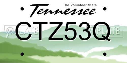 CTZ53Q Tennessee License Plate