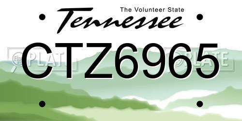 CTZ6965 Tennessee License Plate