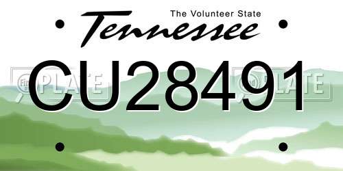 CU28491 Tennessee License Plate