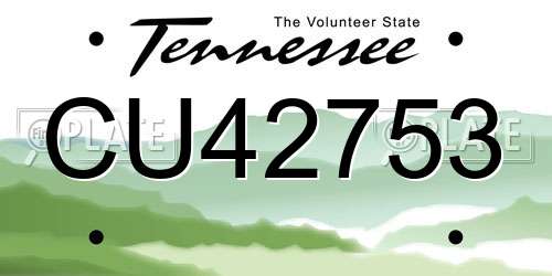 CU42753 Tennessee License Plate