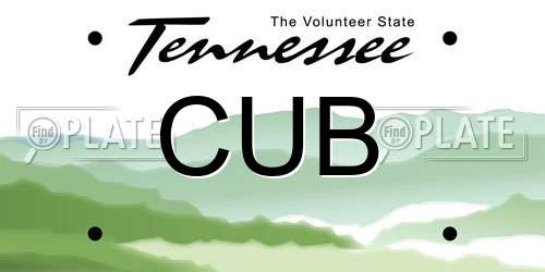 CUB Tennessee License Plate