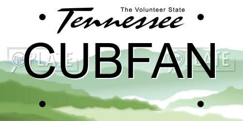 CUBFAN Tennessee License Plate