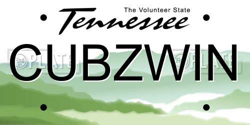 CUBZWIN Tennessee License Plate