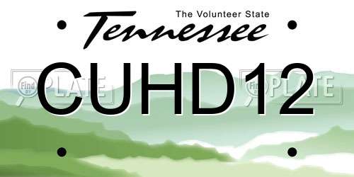 CUHD12 Tennessee License Plate