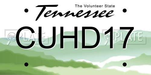 CUHD17 Tennessee License Plate