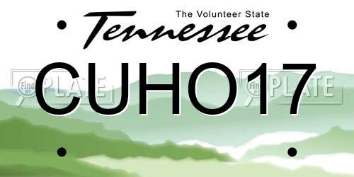 CUHO17 Tennessee License Plate