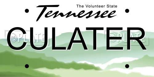 CULATER Tennessee License Plate