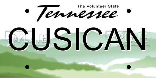 CUSICAN Tennessee License Plate