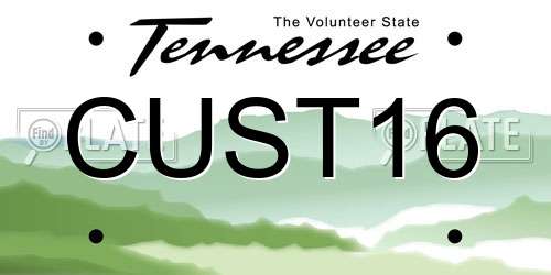 CUST16 Tennessee License Plate