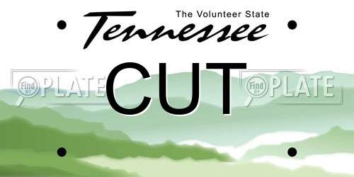 CUT Tennessee License Plate