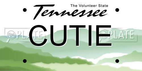 CUTIE Tennessee License Plate