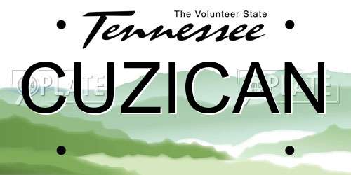 CUZICAN Tennessee License Plate