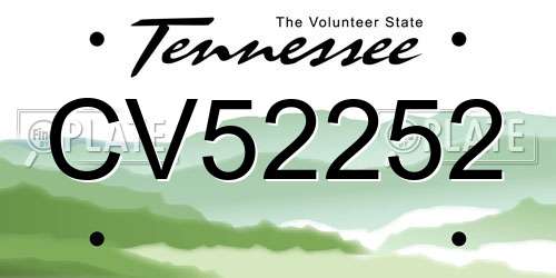 CV52252 Tennessee License Plate